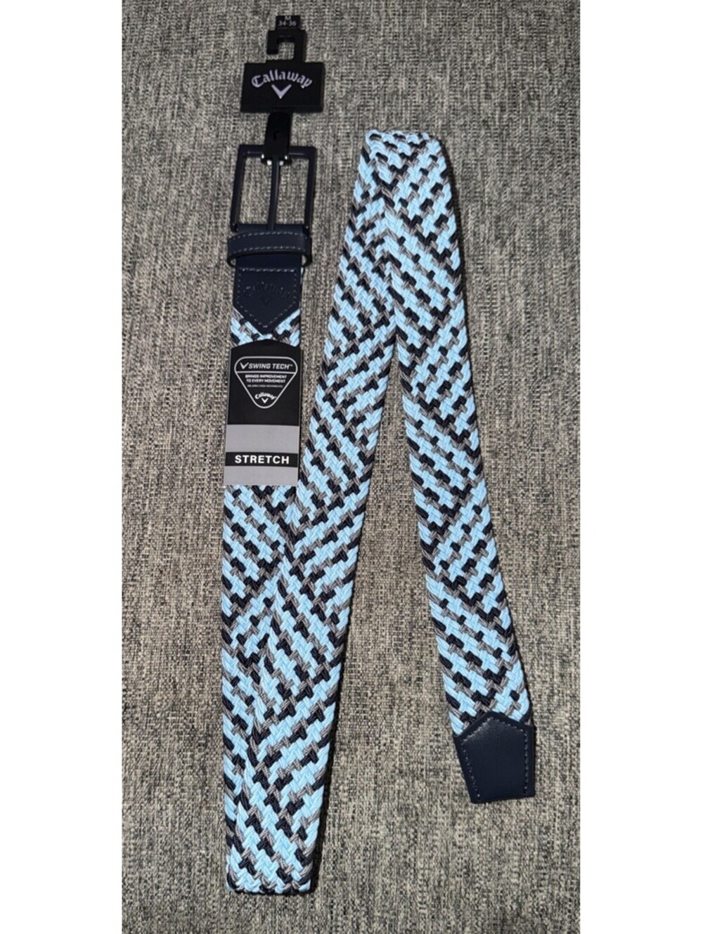 Callaway Golf Swing Tech Stretch Belt Size Medium Sky Blue (34-36) New MSRP $55